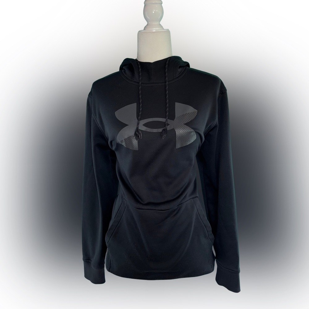 Under Armour ColdGear Women’s Medium Black Hoodie Logo Pullover Fleece Lined
